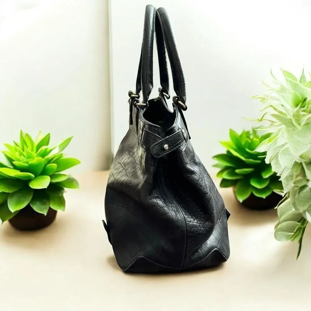 Kate Spade Black Embossed Leather Satchel